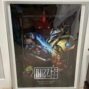 BlizzCon 2007 Logo Key Art Poster Blizzard Entertainment Diablo Starcraft Damage
